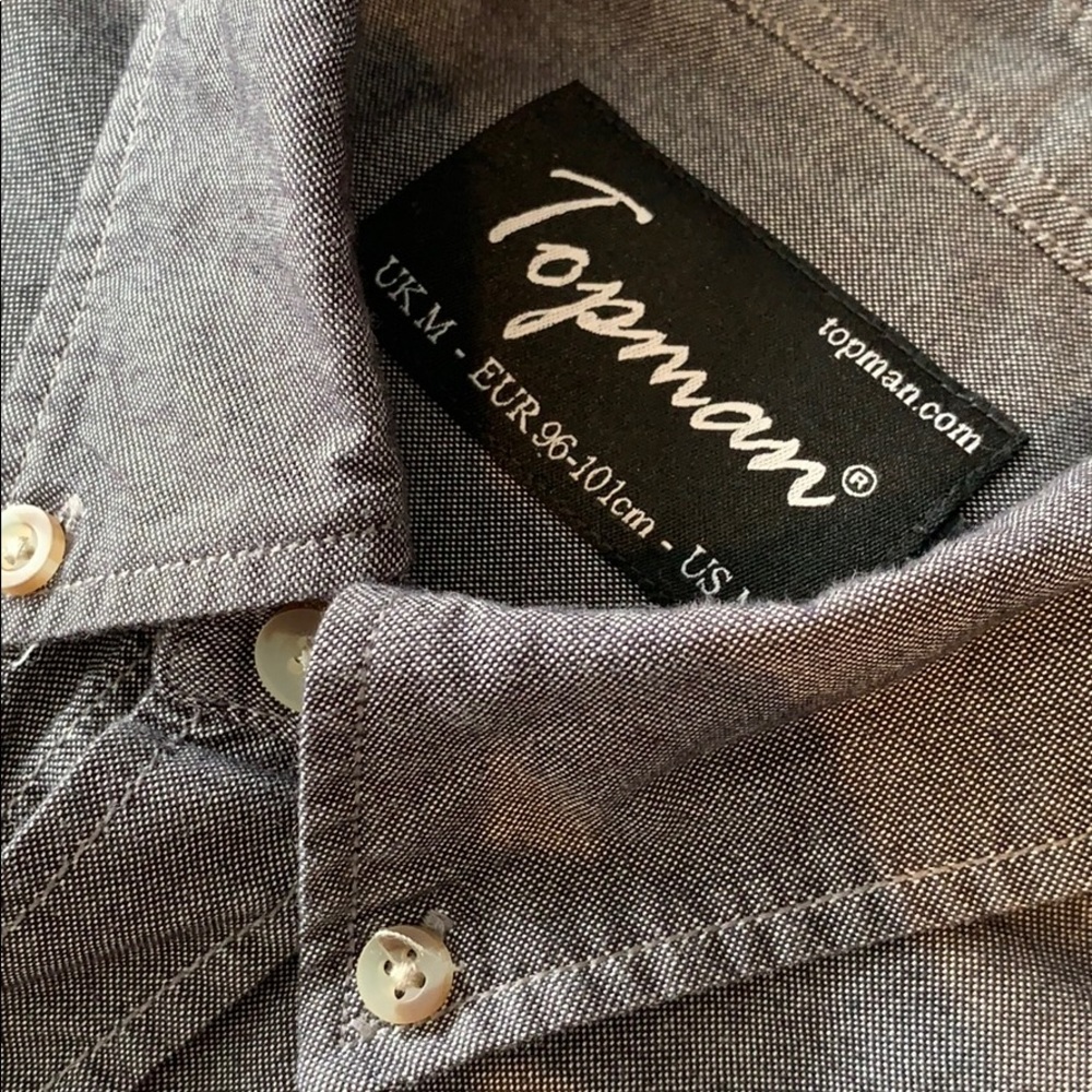 Topman Gray, Long-Sleeve Button-Down
